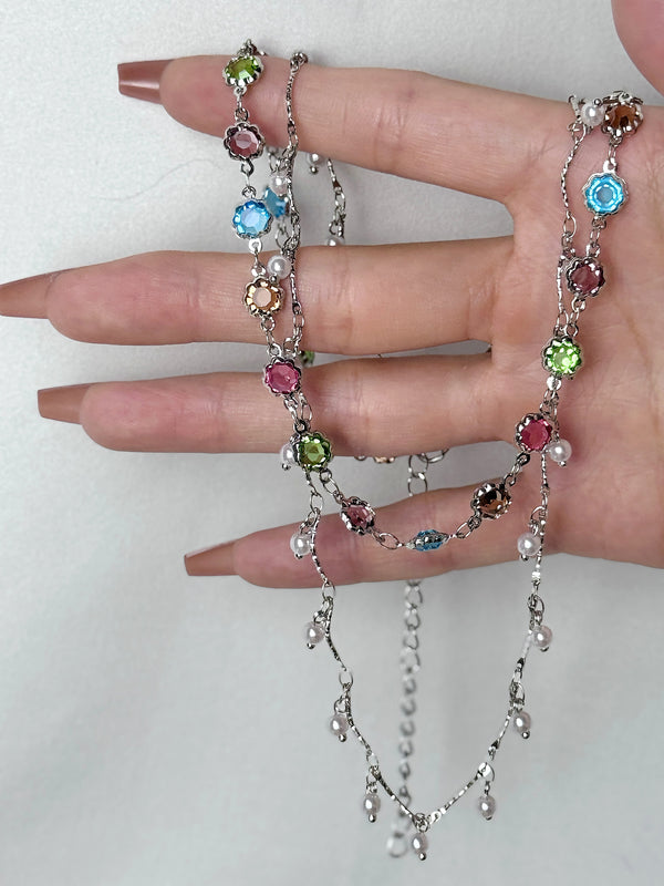 Colorful crystal necklace